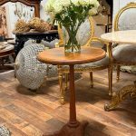 antique french bistro table cast iron base wood top