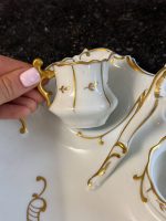 trīsdaļīgs porcelāna trauks ar zelta krāsas detalizāciju (6901) - Image 5