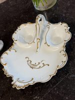 trīsdaļīgs porcelāna trauks ar zelta krāsas detalizāciju (6901) - Image 6