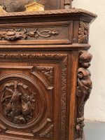 Monumental Oak Sideboard with Figural Carvings – Female Figures, Angels, Animals—Neo-Renaissance, Belgium, 19th Century - Image 7