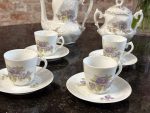 Porcelāna tējas servīze ar violetiem ziediem — Historisms (Porcelain Tea Service with Violet Flowers in Historism Style) (6921) - Image 5