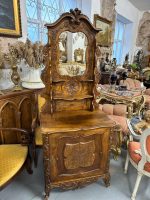 Rokoko Revival kommode med udskåret spejl – Louis XV stil, Frankrig, ca.