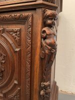 Monumental Oak Sideboard with Figural Carvings – Female Figures, Angels, Animals—Neo-Renaissance, Belgium, 19th Century - Image 11