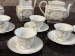 Antīka "De Fuisseaux Baudour" tējas/kafijas porcelāna servīze 11 personām (Antique Belgian Porcelain) (6907) krūzītes ar lielu tilpuma ietilpību (6907) - Image 3