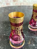 itāļu "Murano" stikla glāzes 6gab ar skaistu zelta krāsas detalizāciju, smagas (7139) - Image 8