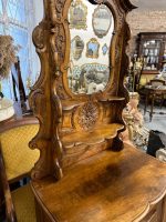 Rokoko-revival kommode med udskåret spejl — Louis XV-stil, Frankrig, ca. 1875 - Billede 8