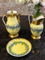 Antīka Tējas/Kafijas porcelāna servīze ar rudzupuķēm — Vieux Paris (Antique Porcelain Tea Set) (6902) - Image 2