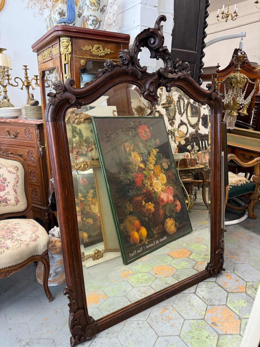 large carved wood wall mirror