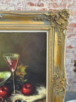 Majestātiska un Ļoti Liela Klusās Dabas Oriģinālglezna Greznā Zelta Rāmī (large framed still life oil painting) — Klusās dabas žanrā, (5774) - Image 10
