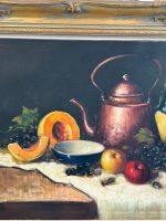 Majestātiska un Ļoti Liela Klusās Dabas Oriģinālglezna Greznā Zelta Rāmī (large framed still life oil painting) — Klusās dabas žanrā, (5774) - Image 8