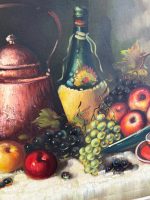 Majestātiska un Ļoti Liela Klusās Dabas Oriģinālglezna Greznā Zelta Rāmī (large framed still life oil painting) — Klusās dabas žanrā, (5774) - Image 15