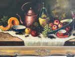 Majestātiska un Ļoti Liela Klusās Dabas Oriģinālglezna Greznā Zelta Rāmī (large framed still life oil painting) — Klusās dabas žanrā, (5774) - Image 7