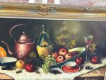 Majestātiska un Ļoti Liela Klusās Dabas Oriģinālglezna Greznā Zelta Rāmī (large framed still life oil painting) — Klusās dabas žanrā, (5774) - Image 3