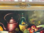 Majestātiska un Ļoti Liela Klusās Dabas Oriģinālglezna Greznā Zelta Rāmī (large framed still life oil painting) — Klusās dabas žanrā, (5774) - Image 4