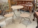 Folding garden set in beige - table + 2 chairs, lightweight (6624) - Image 4
