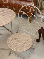 Folding garden set in beige - table + 2 chairs, lightweight (6624) - Image 6