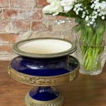 antique cobalt blue centerpiece bowl