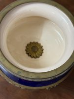 Antīks kobalta zilā porcelāna trauks ar bronzu — Luija XVI stilā (antique cobalt blue centerpiece bowl), ID 6266 - Image 8