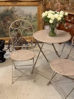 Folding garden set in beige - table + 2 chairs, lightweight (6624) - Image 2