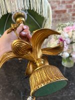 Zeltīta metāla galda lampa ar zaļu kupolu — Jūgendstilā (Gilt Metal Table Lamp with Green Shade in Art Nouveau Style) (6923) - Image 13