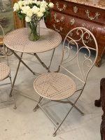 Folding garden set in beige - table + 2 chairs, lightweight (6624) - Image 3