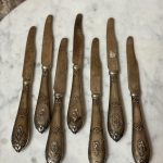 7pcs, silver knives with initials (6248)