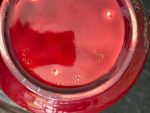 Cruche à eau Art Nouveau Sarreguemines "Iris" fond rouge cerise, luxe — env. 1900, lourd (6474) – Image 10