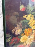 liela izmēra prints ar ziediem, ierāmēts zaļā rāmī ar stikla, vidēji smags (6842) - Image 15