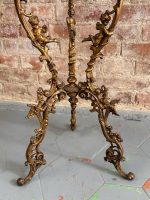 Bronzēts čuguna puķu galdiņš ar ķerubiem — Neorokoko (Antique Bronzed Cast Iron Flower Table) (5915) - Image 14
