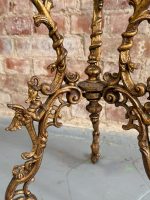 Bronzēts čuguna puķu galdiņš ar ķerubiem — Neorokoko (Antique Bronzed Cast Iron Flower Table) (5915) - Image 8