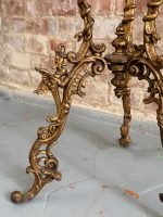 Bronzēts čuguna puķu galdiņš ar ķerubiem — Neorokoko (Antique Bronzed Cast Iron Flower Table) (5915) - Image 13