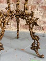 Bronzēts čuguna puķu galdiņš ar ķerubiem — Neorokoko (Antique Bronzed Cast Iron Flower Table) (5915) - Image 11