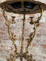 Bronzēts čuguna puķu galdiņš ar ķerubiem — Neorokoko (Antique Bronzed Cast Iron Flower Table) (5915) - Image 17