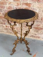 Bronzēts čuguna puķu galdiņš ar ķerubiem — Neorokoko (Antique Bronzed Cast Iron Flower Table) (5915) - Image 2