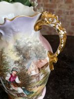 Antīka "Limoges" porcelāna krūka ar pastorālu gleznojumu (Antique Limoges Jug) (6480) - Image 4