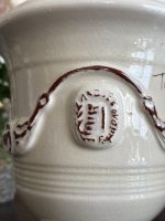 Anduze Urn in Cream White Glaze with Brown Ornament — Traditional South of France Ceramics, Terre Figuière Anduze Manufa - Image 9