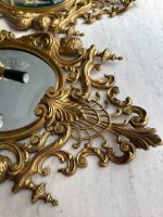 Zeltītas spoguļbra lampas Luija XV stilā Spoguļiem ir Skaista Slīpēta Fasete, Smagi Pēc Svara, 2gab (Rococo Mirrored Wall Sconces) (4917) - Image 14