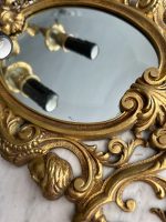 Zeltītas spoguļbra lampas Luija XV stilā Spoguļiem ir Skaista Slīpēta Fasete, Smagi Pēc Svara, 2gab (Rococo Mirrored Wall Sconces) (4917) - Image 13