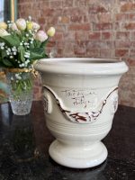 Anduze Urn in Cream White Glaze with Brown Ornament — Traditional South of France Ceramics, Terre Figuière Anduze Manufa - Image 3