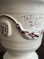 Anduze Urn in Cream White Glaze with Brown Ornament — Traditional South of France Ceramics, Terre Figuière Anduze Manufa - Image 11