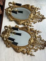 Zeltītas spoguļbra lampas Luija XV stilā Spoguļiem ir Skaista Slīpēta Fasete, Smagi Pēc Svara, 2gab (Rococo Mirrored Wall Sconces) (4917) - Image 8