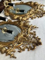 Zeltītas spoguļbra lampas Luija XV stilā Spoguļiem ir Skaista Slīpēta Fasete, Smagi Pēc Svara, 2gab (Rococo Mirrored Wall Sconces) (4917) - Image 7