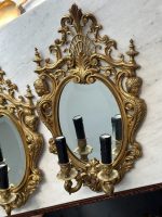 Zeltītas spoguļbra lampas Luija XV stilā Spoguļiem ir Skaista Slīpēta Fasete, Smagi Pēc Svara, 2gab (Rococo Mirrored Wall Sconces) (4917) - Image 6