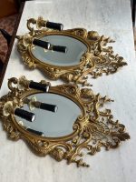 Zeltītas spoguļbra lampas Luija XV stilā Spoguļiem ir Skaista Slīpēta Fasete, Smagi Pēc Svara, 2gab (Rococo Mirrored Wall Sconces) (4917) - Image 3