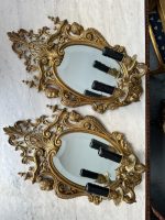 Zeltītas spoguļbra lampas Luija XV stilā Spoguļiem ir Skaista Slīpēta Fasete, Smagi Pēc Svara, 2gab (Rococo Mirrored Wall Sconces) (4917) - Image 4