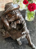 Antik metallfigur – Peter Paul Rubens med skissbok eller bok - Bild 6