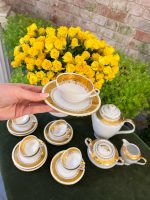 "ADP France" luksusa porcelāna tējas un kafijas servīze ar zeltījumu (Porcelain Set) (2764) - Image 2