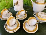 "ADP France" luksusa porcelāna tējas un kafijas servīze ar zeltījumu (Porcelain Set) (2764) - Image 5