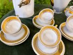 "ADP France" luksusa porcelāna tējas un kafijas servīze ar zeltījumu (Porcelain Set) (2764) - Image 7
