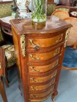 Antik mahogny semainier med intarsia och bronsapplikationer – Louis XV-stil (6632) - Bild 3